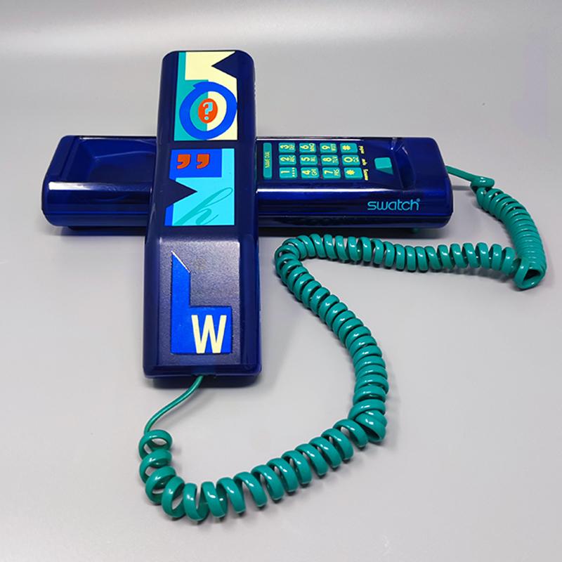 Wunderschönes Swatch Twin Phone „Deluxe“ aus den 1980er Jahren. Memphis-Stil im Zustand „Hervorragend“ im Angebot in Milano, IT