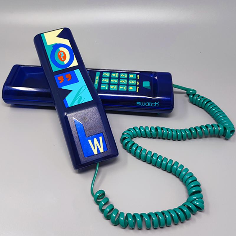 Wunderschönes Swatch Twin Phone „Deluxe“ aus den 1980er Jahren. Memphis-Stil (Kunststoff) im Angebot