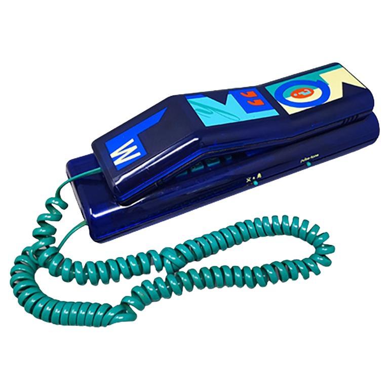 1980s Gorgeous Swatch Twin Phone "Deluxe", Memphis Style For Sale