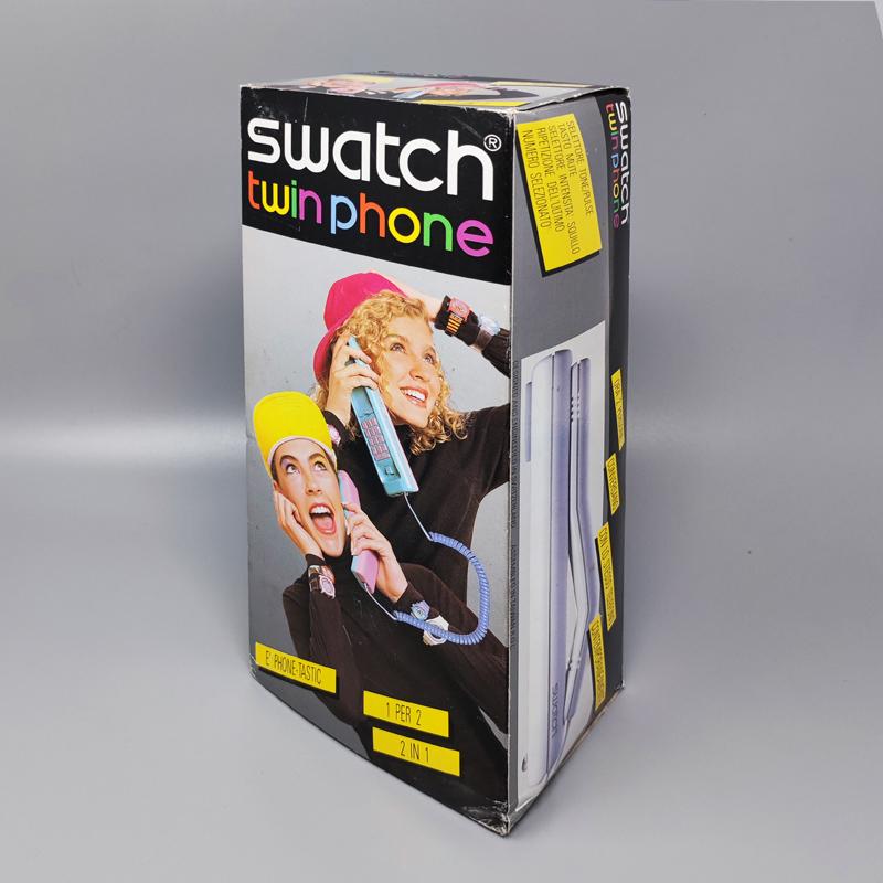 Wunderschöner Swatch Twin Phone „Puzzle“ aus den 1980er Jahren mit Originalverpackung. Memphis-Stil im Angebot 4