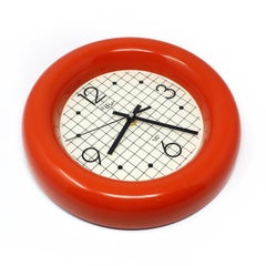 Orologio da parete in ceramica grafica anni '80 di Studio A Nova Japan