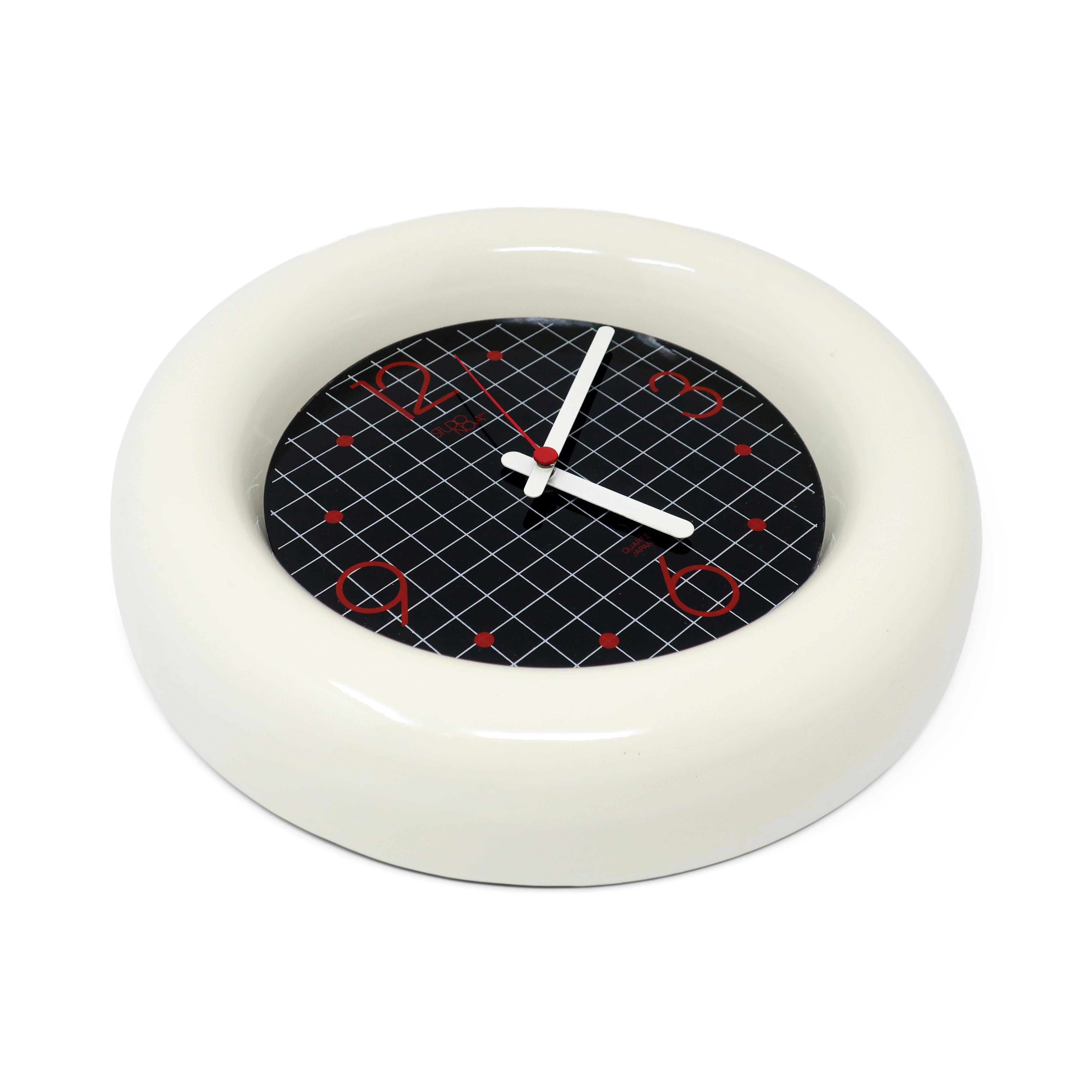 Post-Modern 1980s Graphic Ceramic Wall Clock by Studio Nova Japan