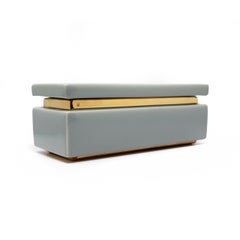 1980s Gray and Gold Decorative Ceramic Box by Jaru of California