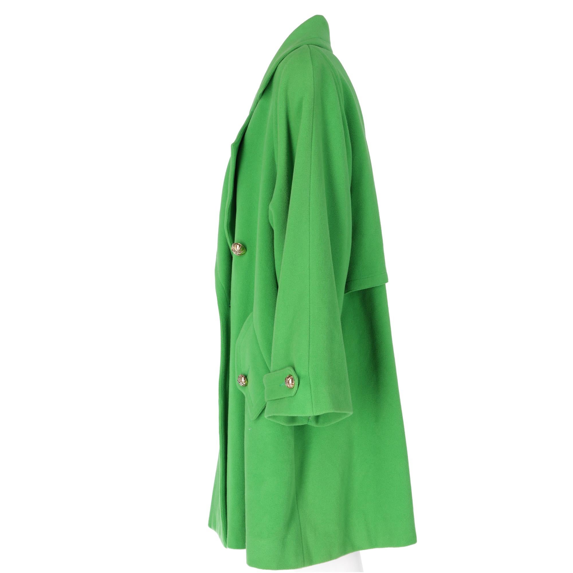 grass green coat
