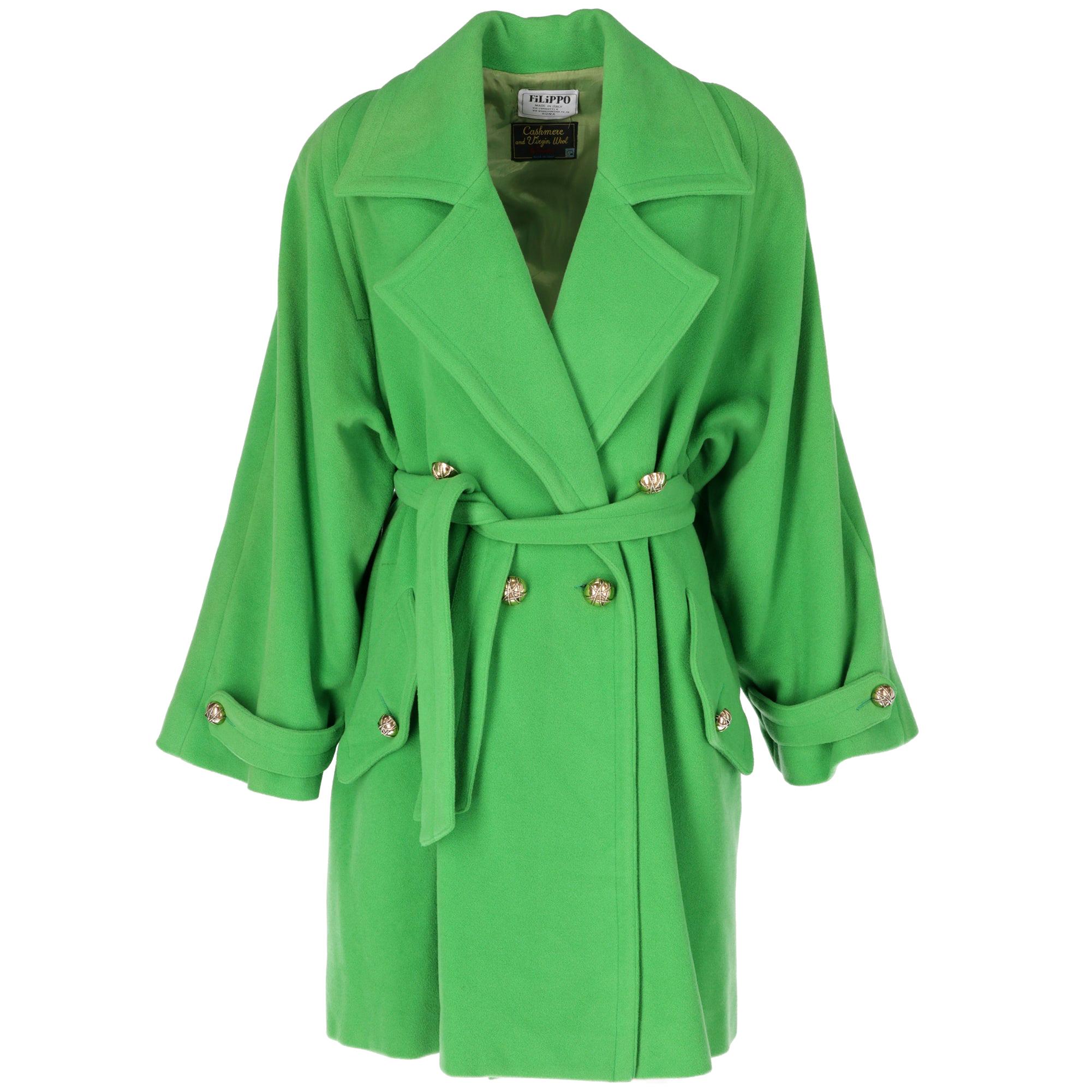 1980s Green Grass Double-Breasted Coat For Sale