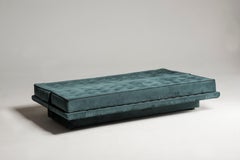 Sofá cama de terciopelo verde de los años 80 de Poltrona Frau