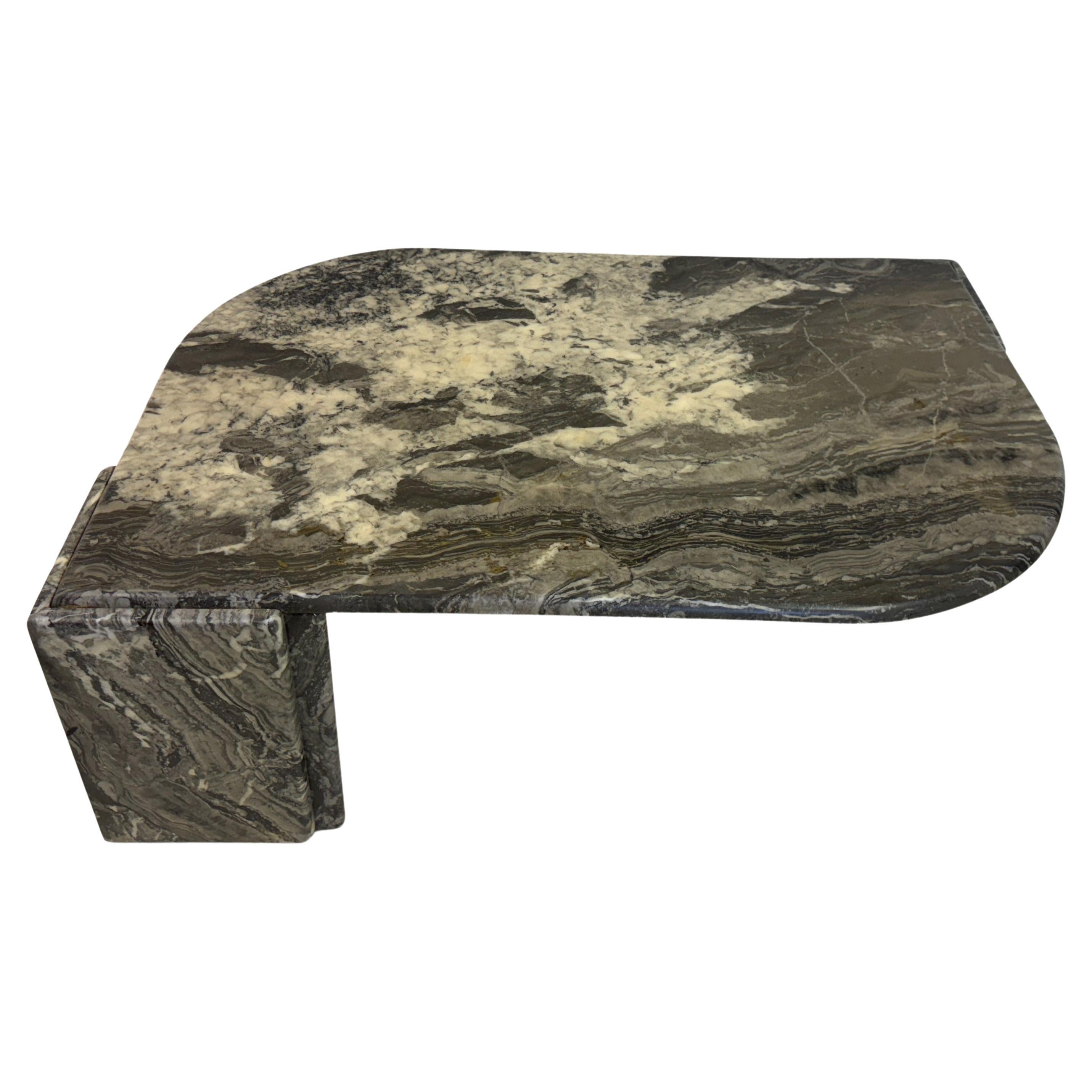 Table basse en marbre gris des années 1980