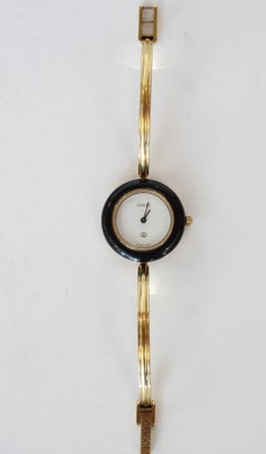 1980s Gucci Bangle Wrist Watch & Bezel Set