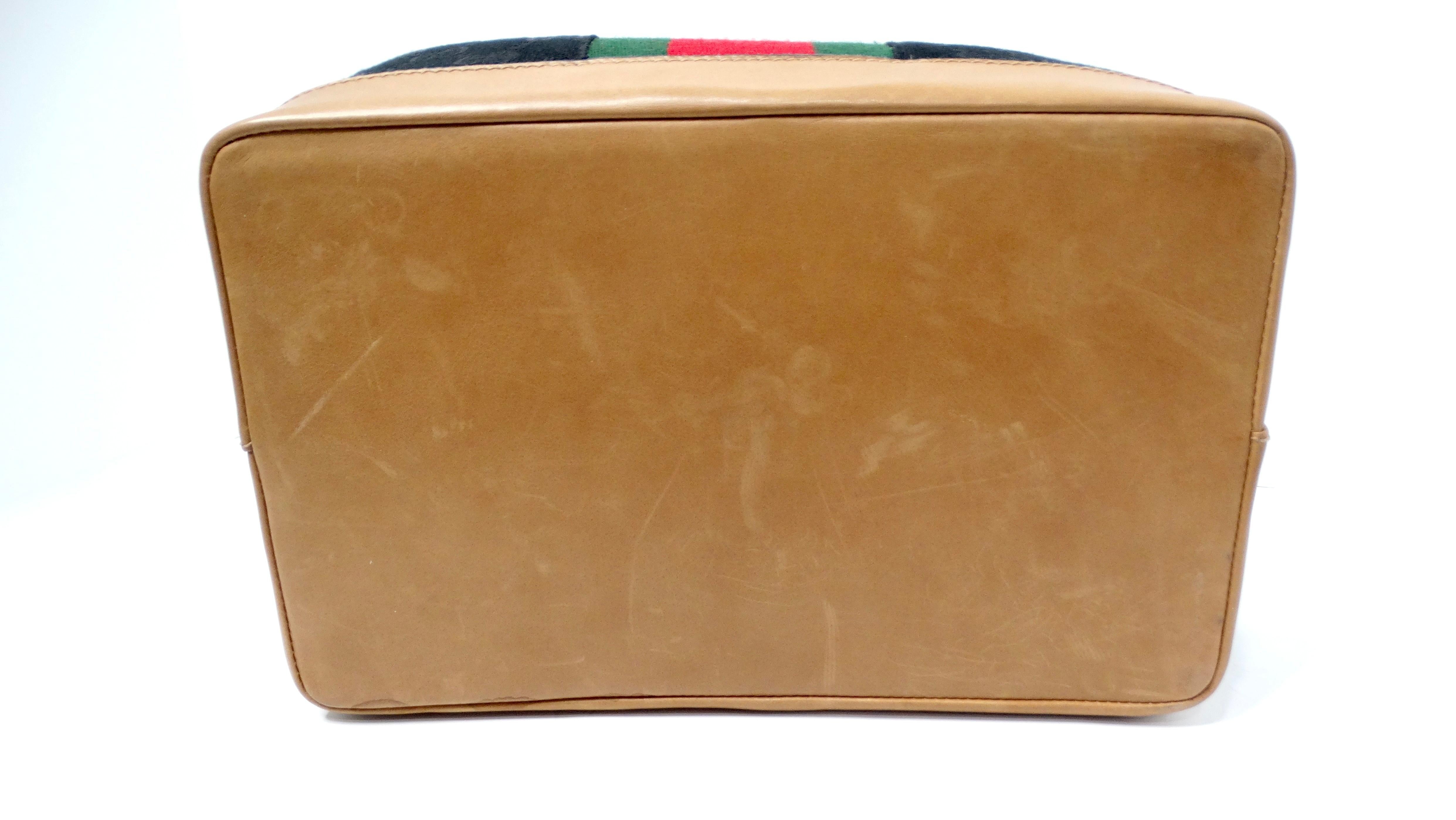 1980s Gucci Black GG Monogram Canvas Boxy Vanity Bag For Sale 2