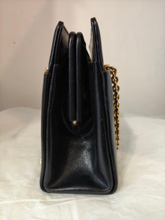 1980s Gucci black leather bag