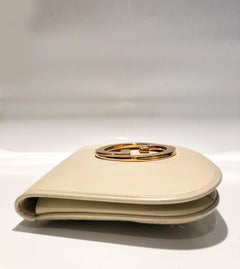 1980s Gucci Blondie Unicorn Ivory Cream Leather Clutch Bag