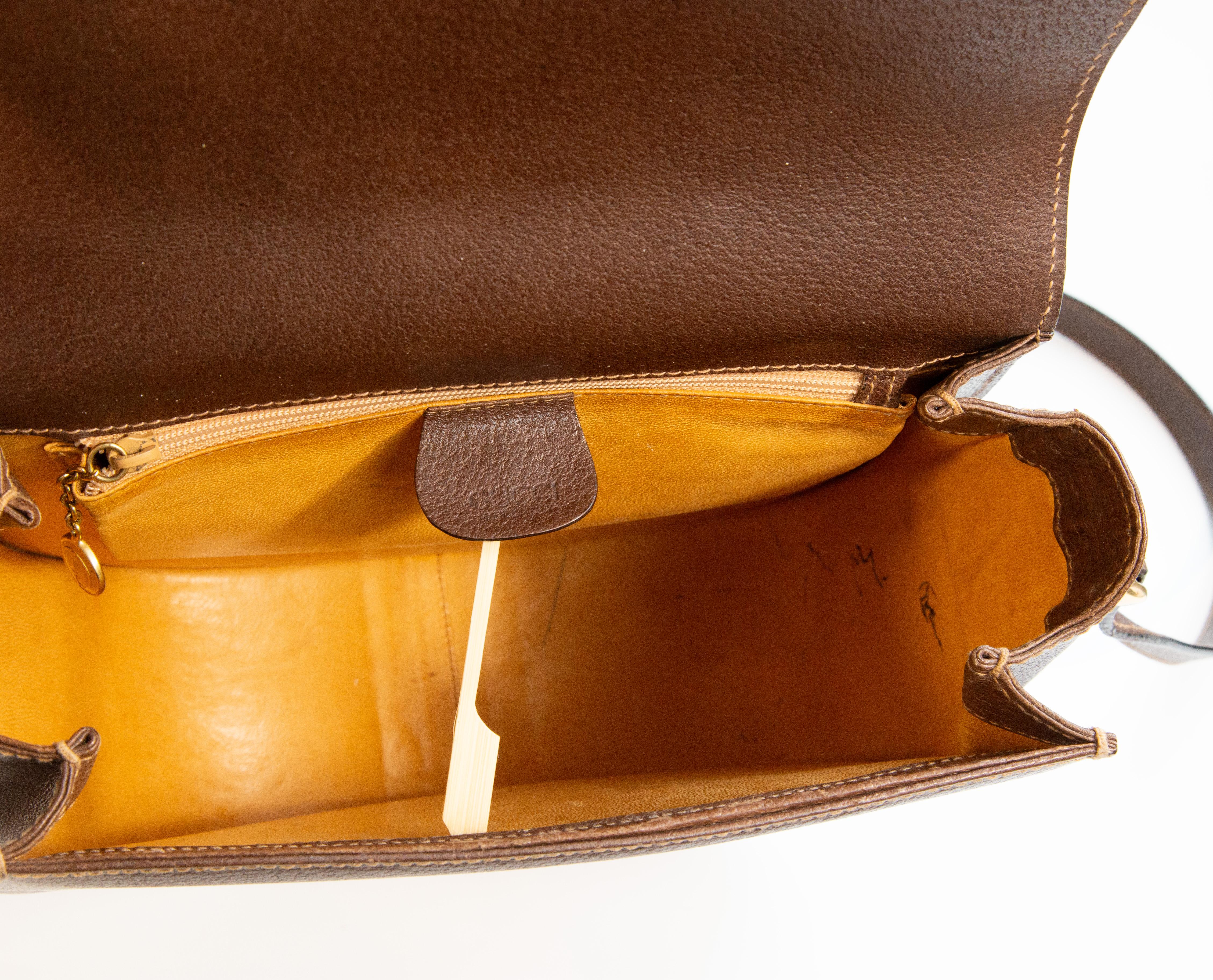 1980 Gucci Brown Leather Crossbody Bag 5