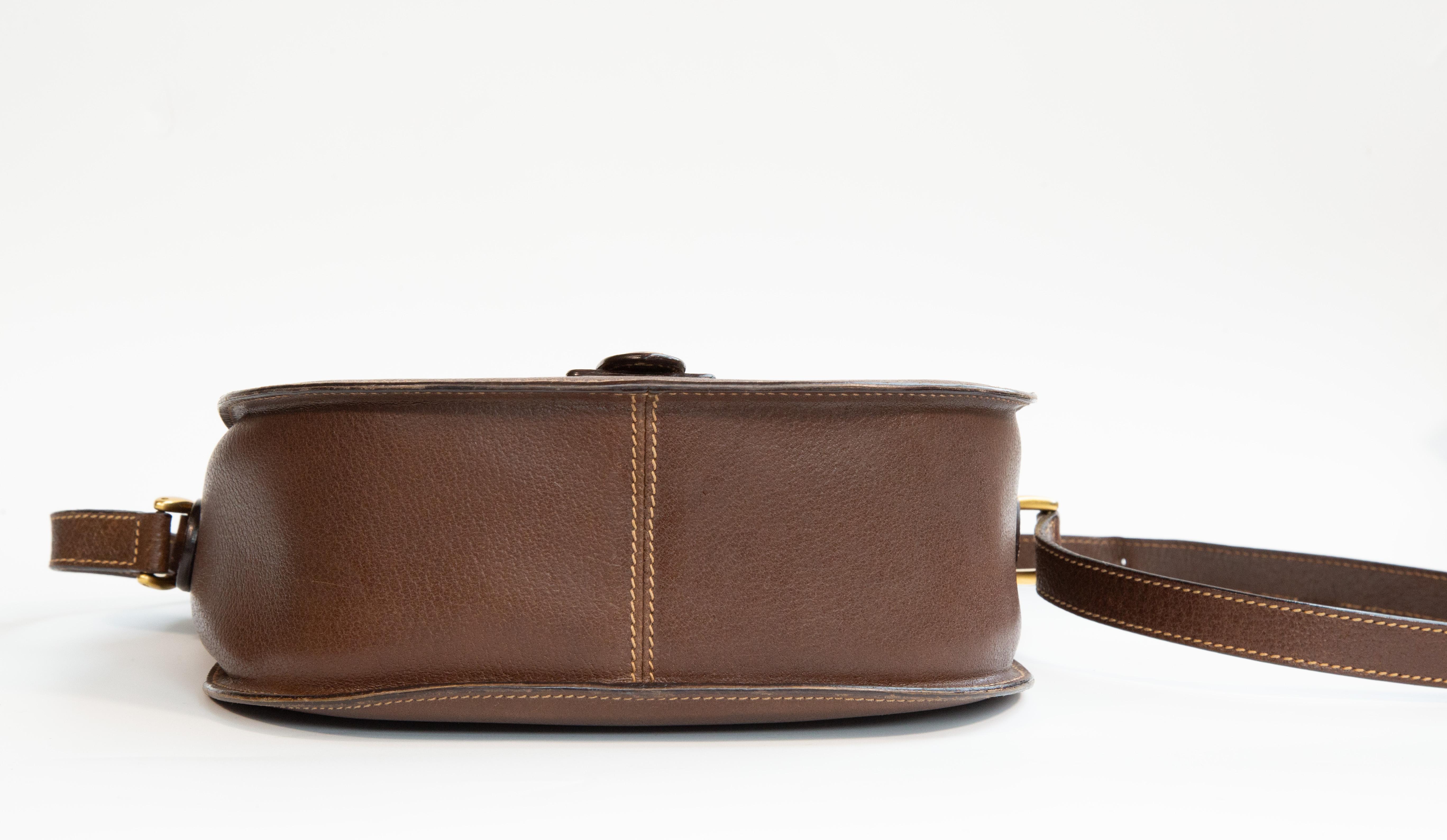 1980 Gucci Brown Leather Crossbody Bag 2
