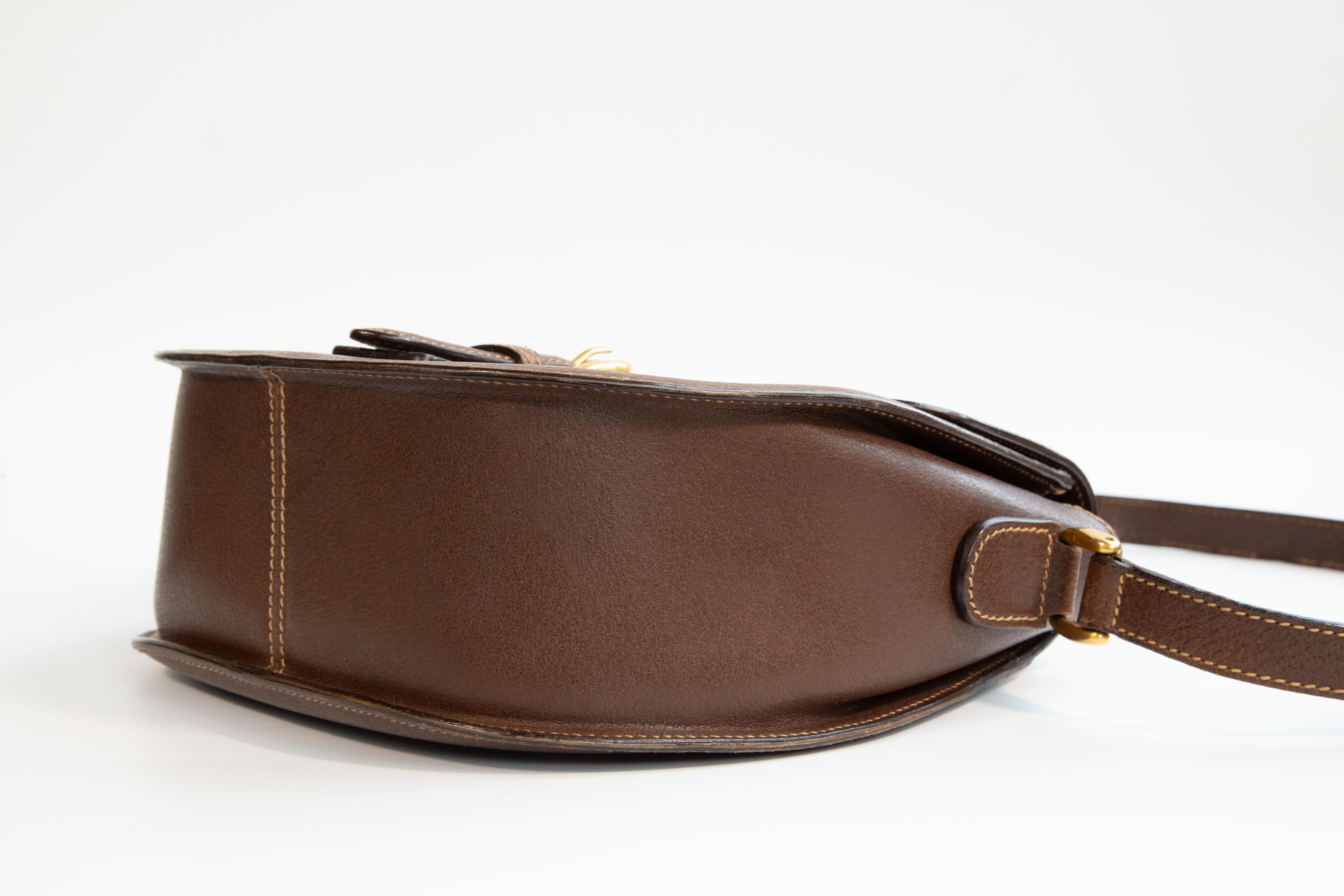 1980 Gucci Brown Leather Crossbody Bag 3