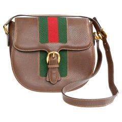 1980s Gucci Brown Leather Crossbody Bag