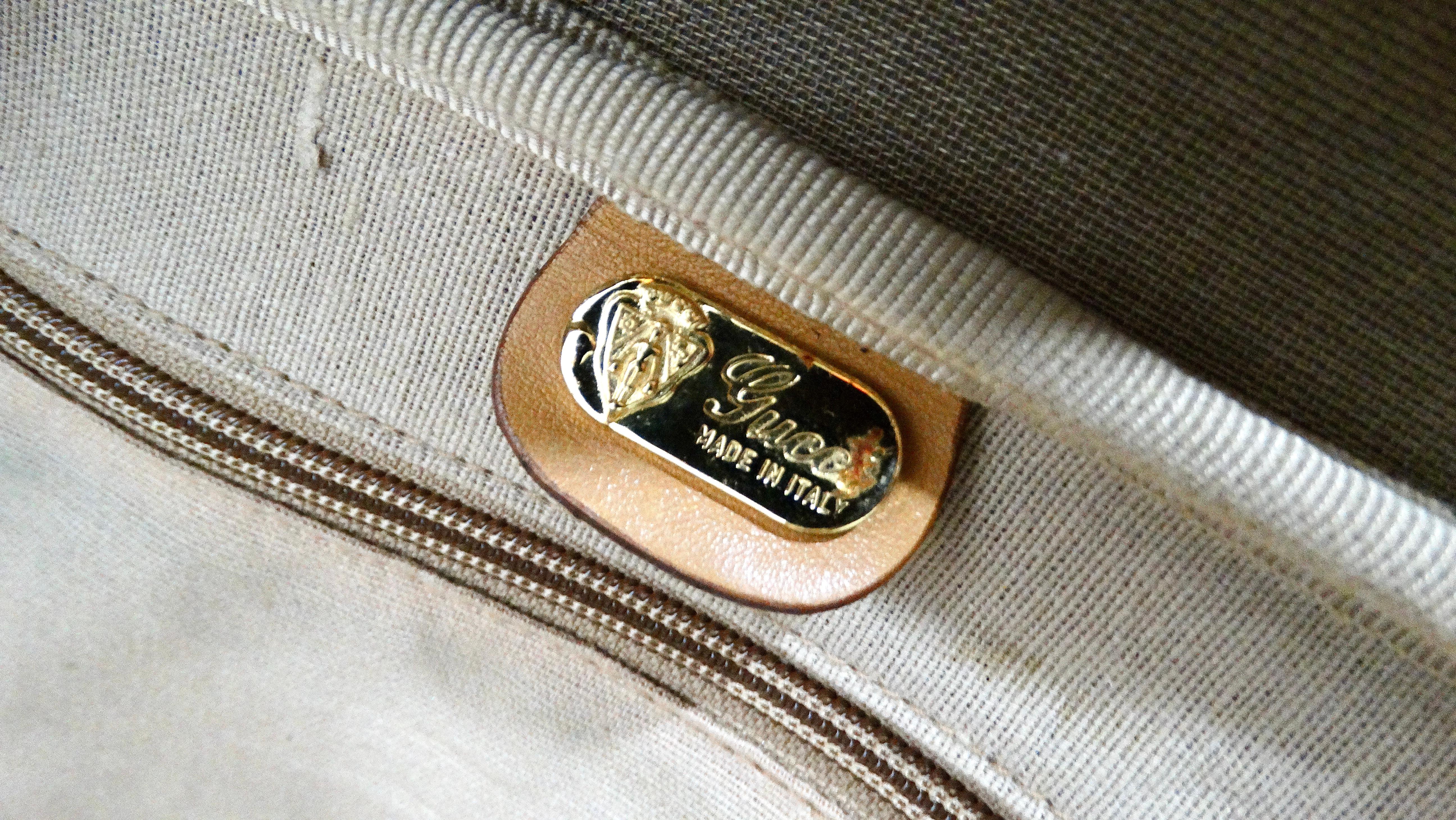 1980s Gucci Brown Monogram Coated Canvas Carry-On Suitcase For Sale 6