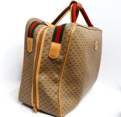 1980s Gucci Brown Monogram Coated Canvas Carry-On Suitcase