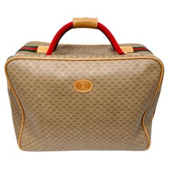 1980s Gucci Brown Monogram Coated Canvas Carry-On Suitcase