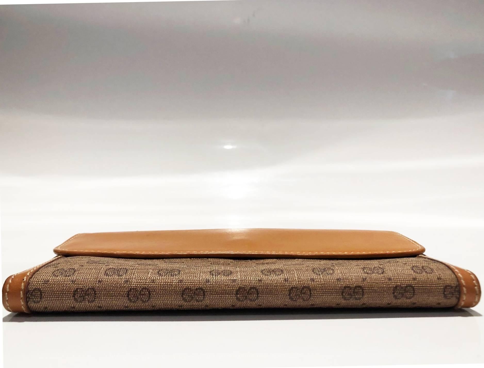 gucci dark brown monogram logo wallet