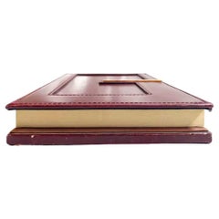 1980s Gucci Burgundy Leather Block Notes Pad