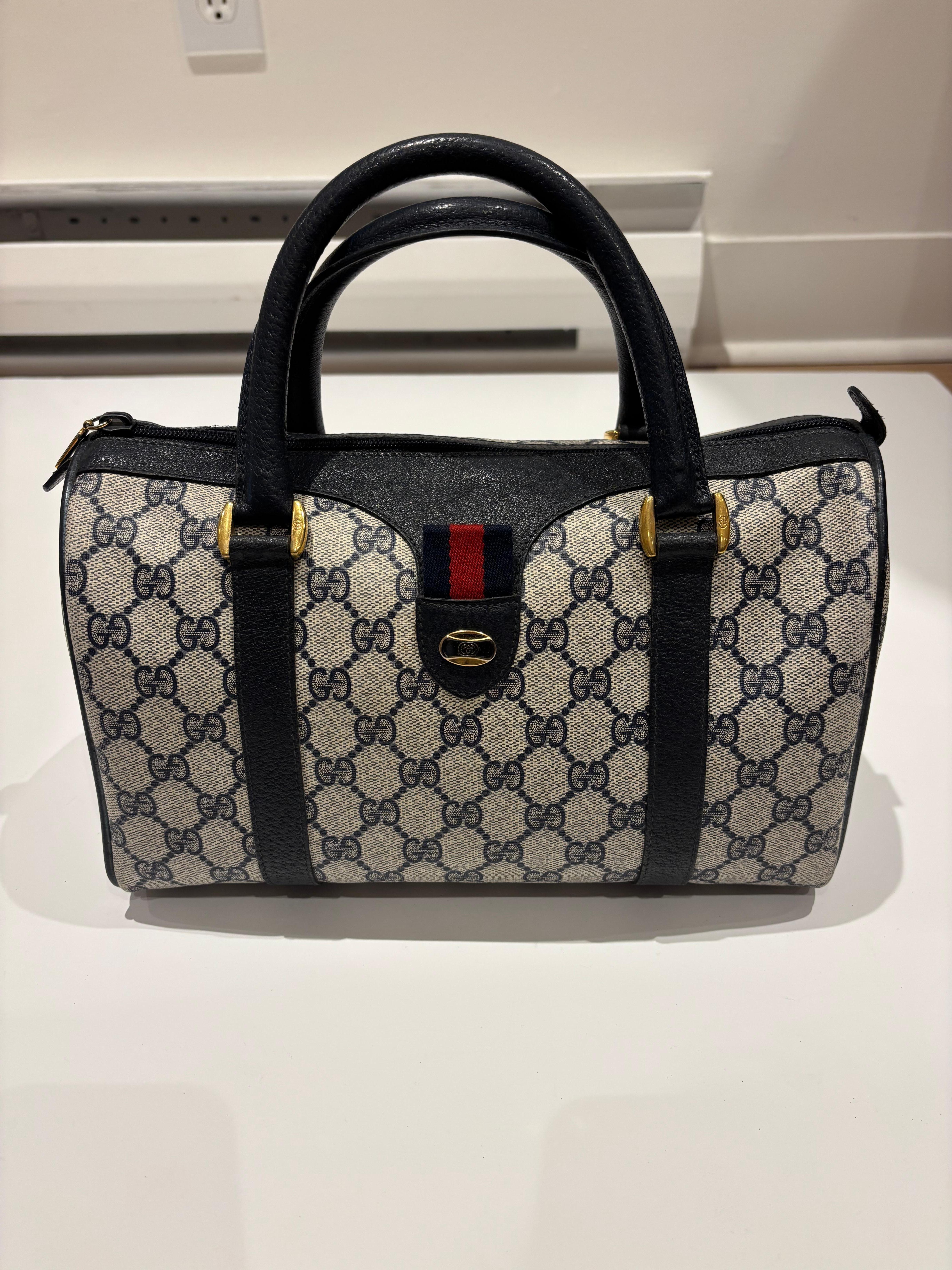 Sac Gucci GG Boston des années 80 en très bon état 6