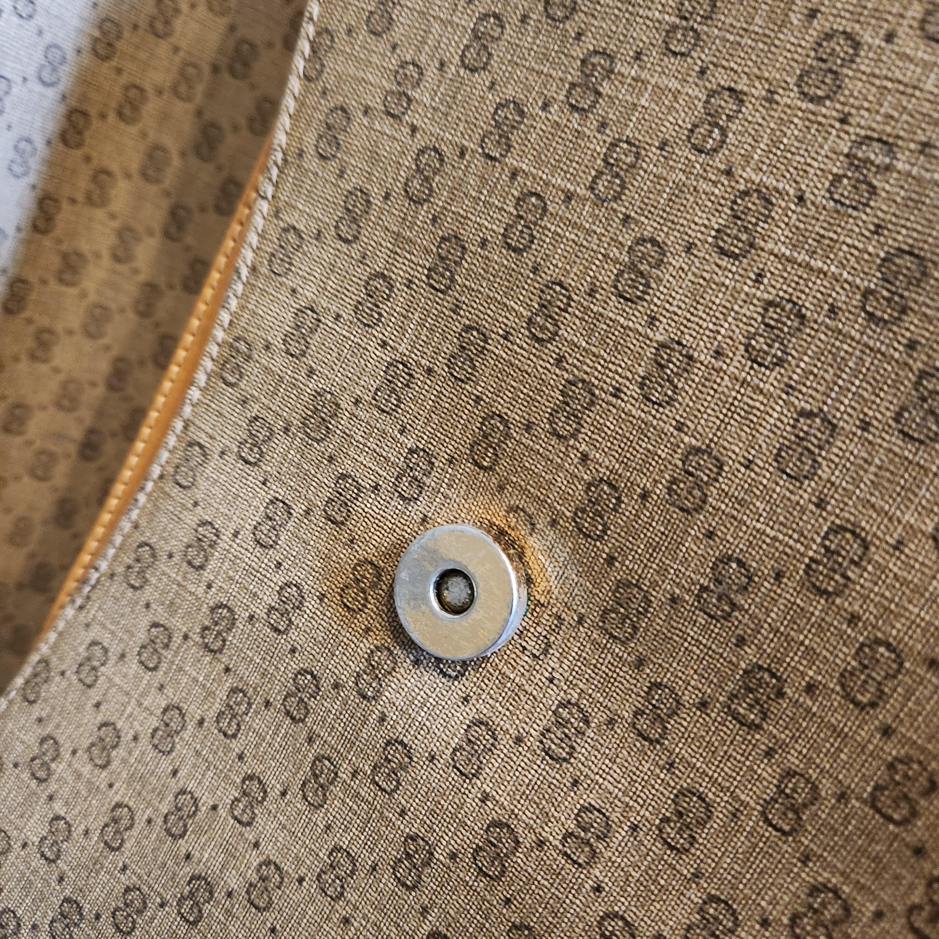1980s Gucci GG Tan Leather Crossbody Shoulder Bag For Sale 6