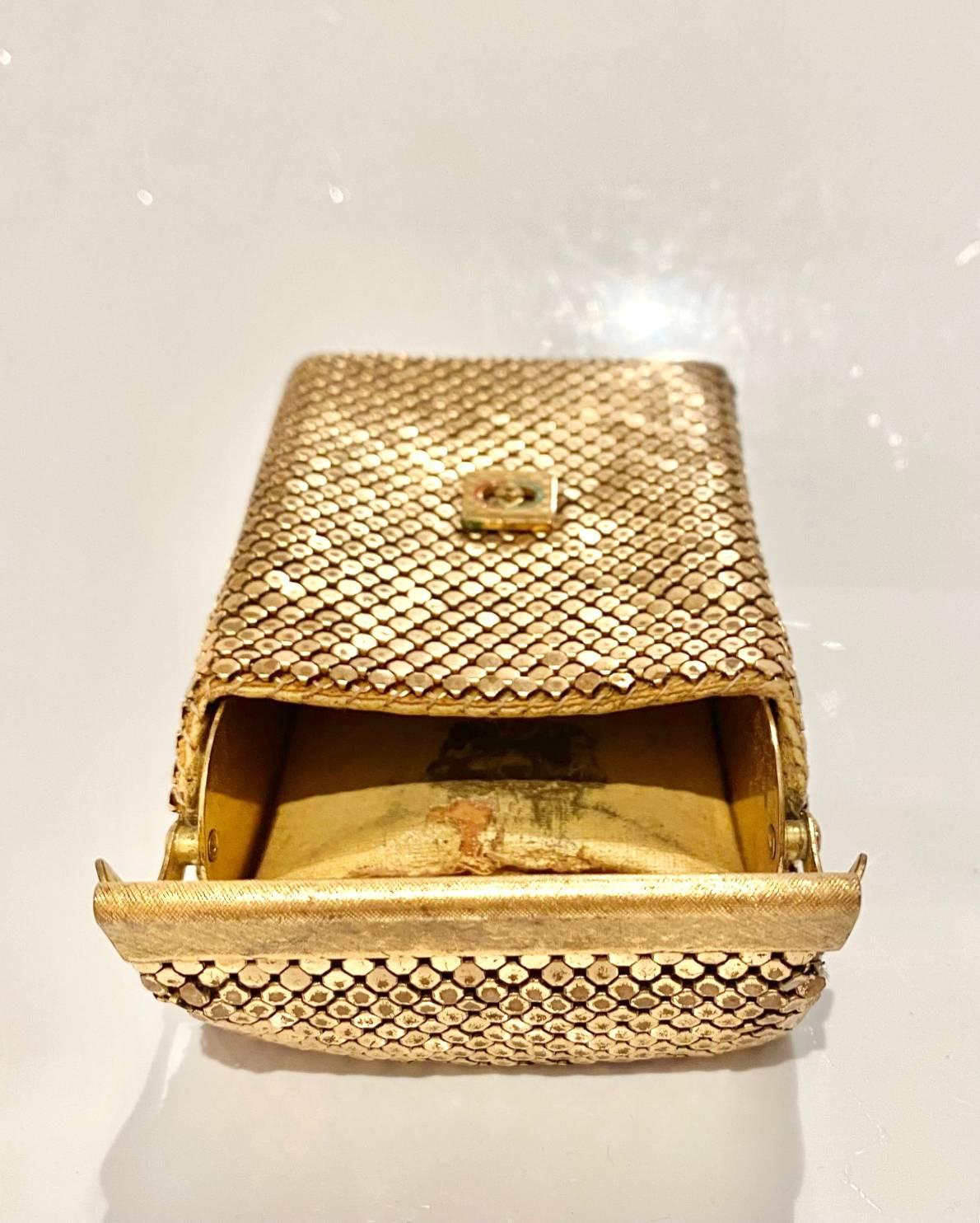 1980s Gucci Gold Mesh Metal Smoking box Cigarette Case  In Fair Condition In London, GB