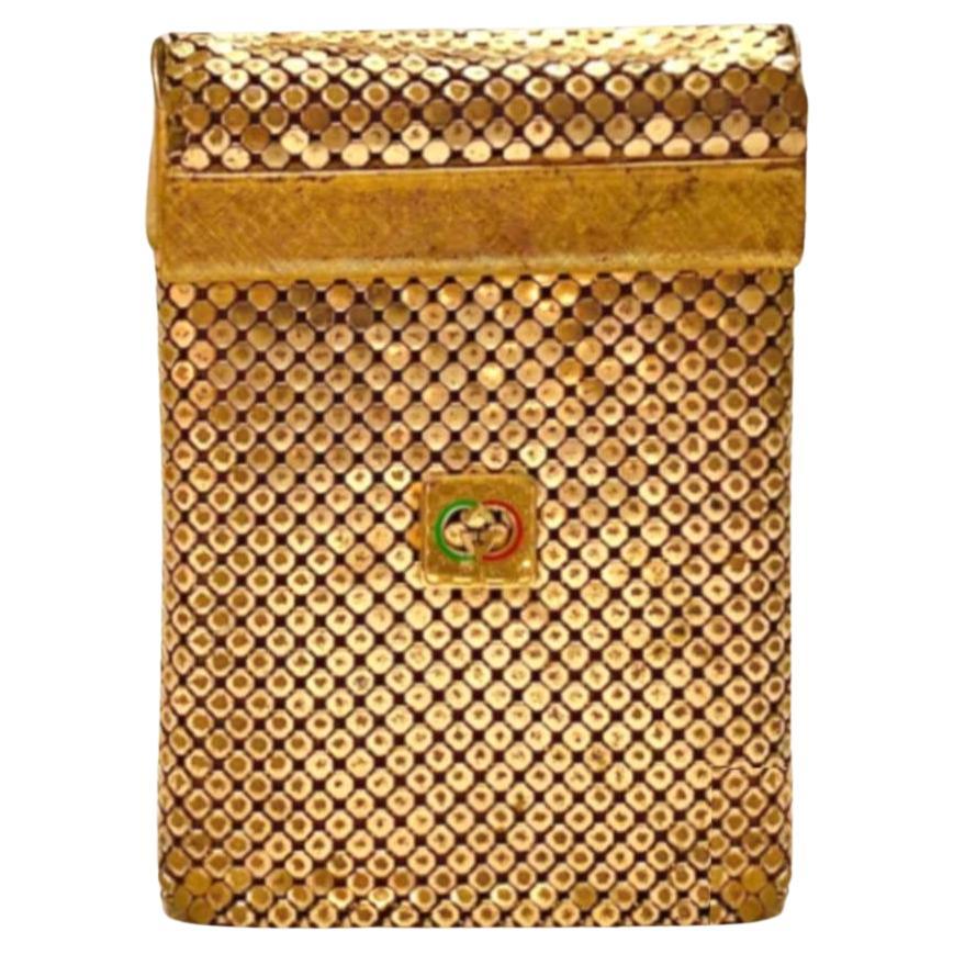 1980s Gucci Gold Mesh Metal Smoking box Cigarette Case 
