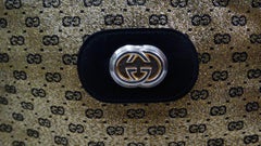 1980s Gucci Gold Monogram Shoulder Bag