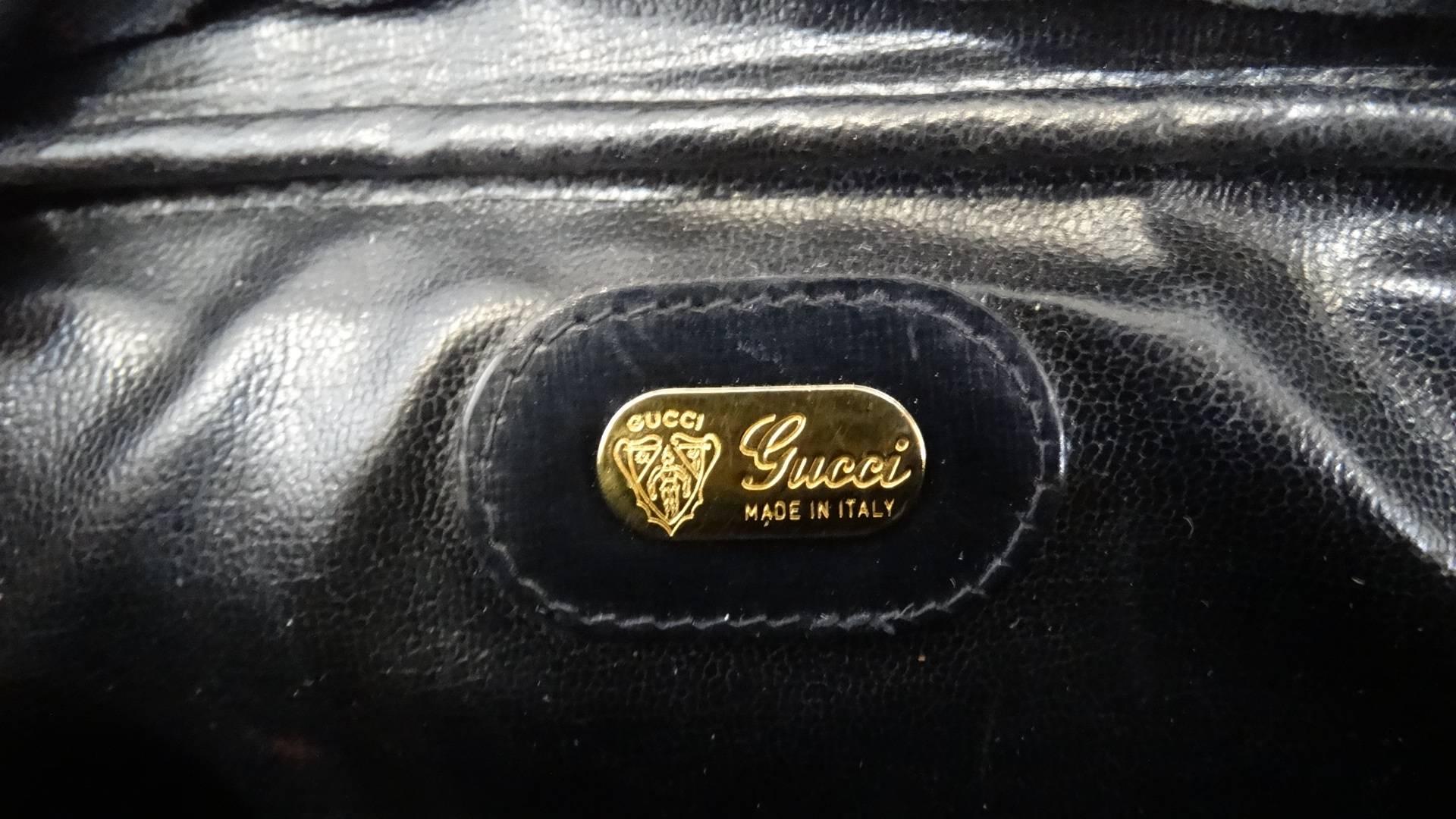 1980s Gucci Gold Monogram Shoulder Bag 1