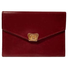 1980s Gucci Leather Burgundy Notepad with Pen Holder