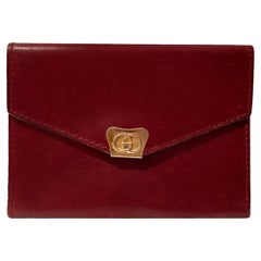 Vintage 1980s Gucci Leather Burgundy Notepad with Pen Holder 