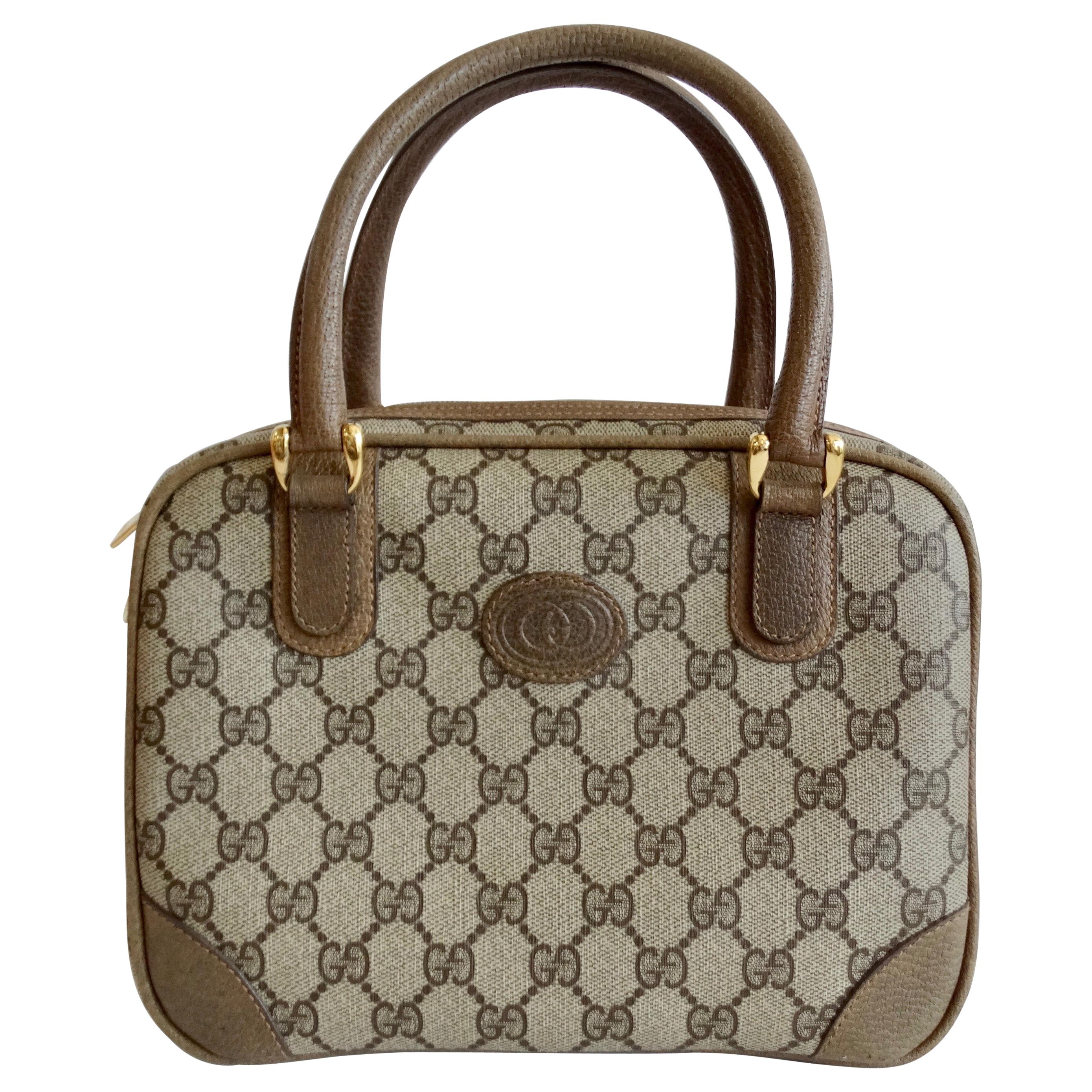 Gucci 1980s Monogram Top Handle Bag