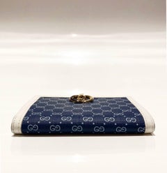 1980s Gucci Navy Blue GG Interlocking Monogram Wallet
