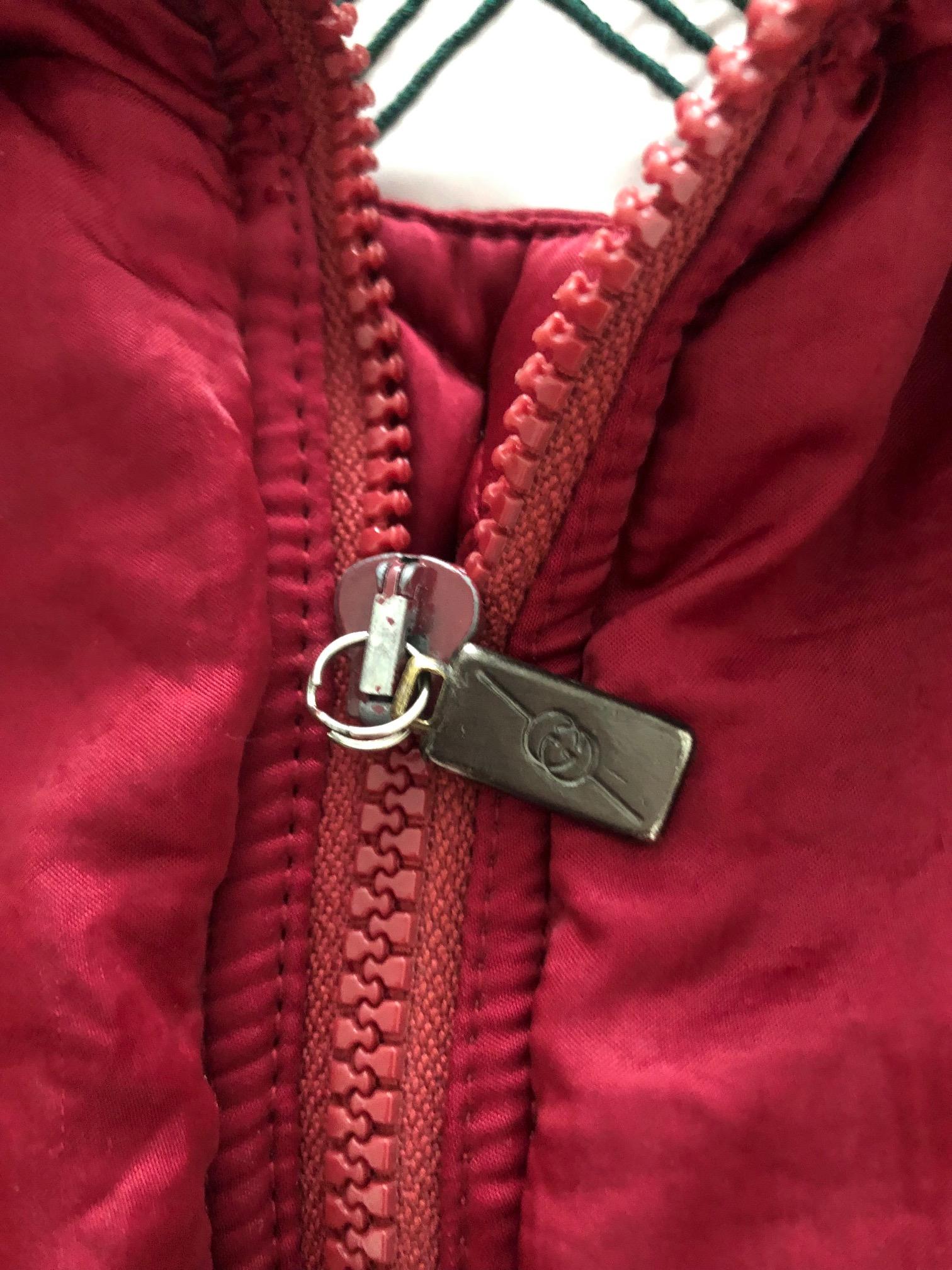 1980s Gucci Pink Logo Puffer Gilet Vest Jacket  2
