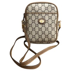 Retro 1980s GUCCI Plus Brown GG Monogram Canvas Crossbody Bag