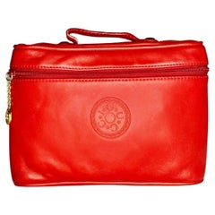 1980s Gucci Red Nappa Leather Pouch Charm Handbag