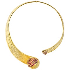 1980s Gucci Ruby and Gold Collar
