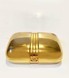 1980s Gucci Sherry Line Gold Tone Metal Soap Jewellery Pill Box