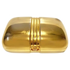 1980s Gucci Sherry Line Gold Tone Metal Soap Jewellery Pill Box