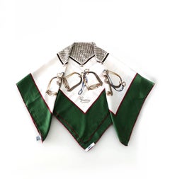 1980s Gucci Silk Multi Colour Horsebit Scarf