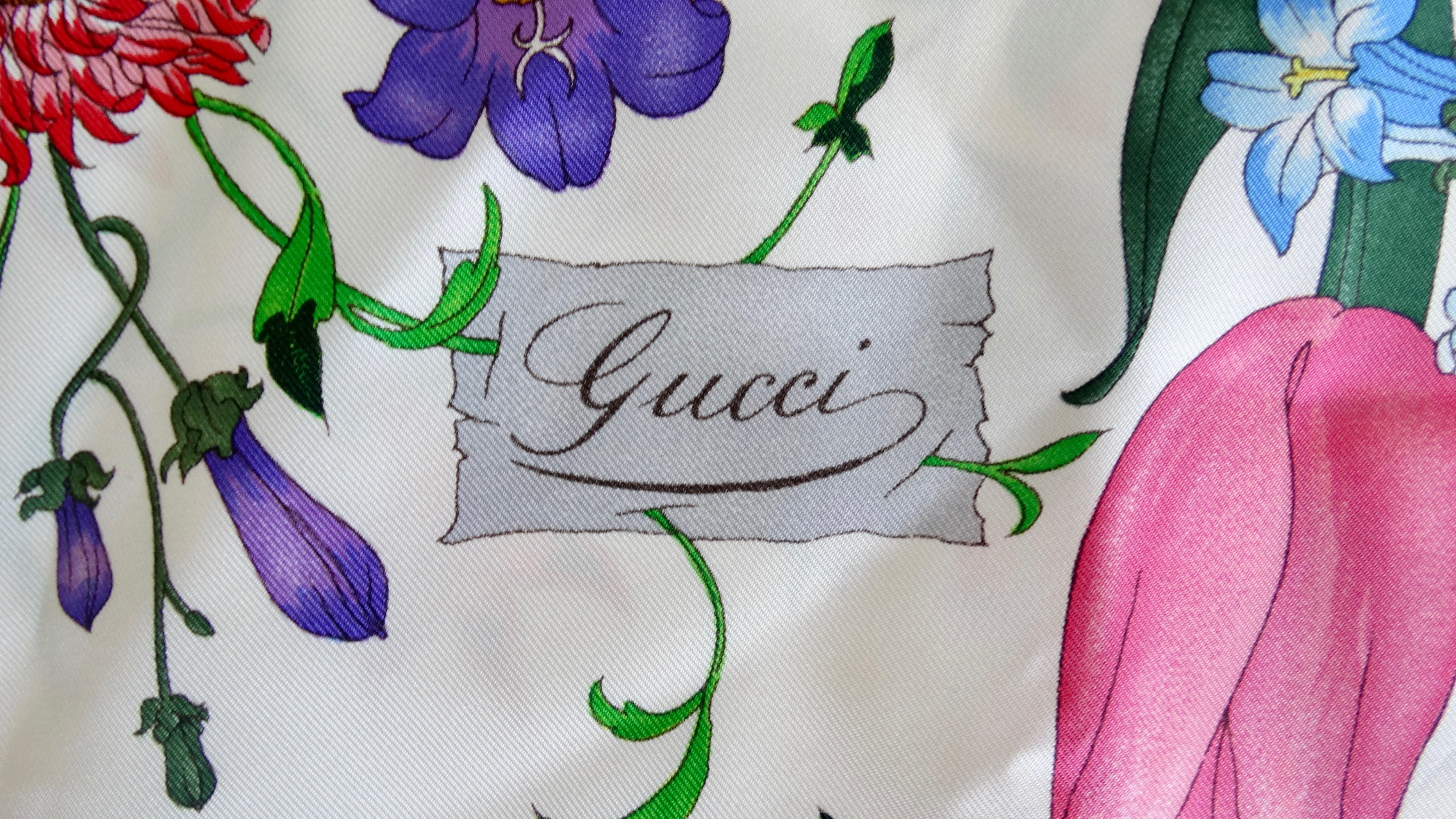 Gucci V. Accornero 1980s Flora Silk Scarf 1