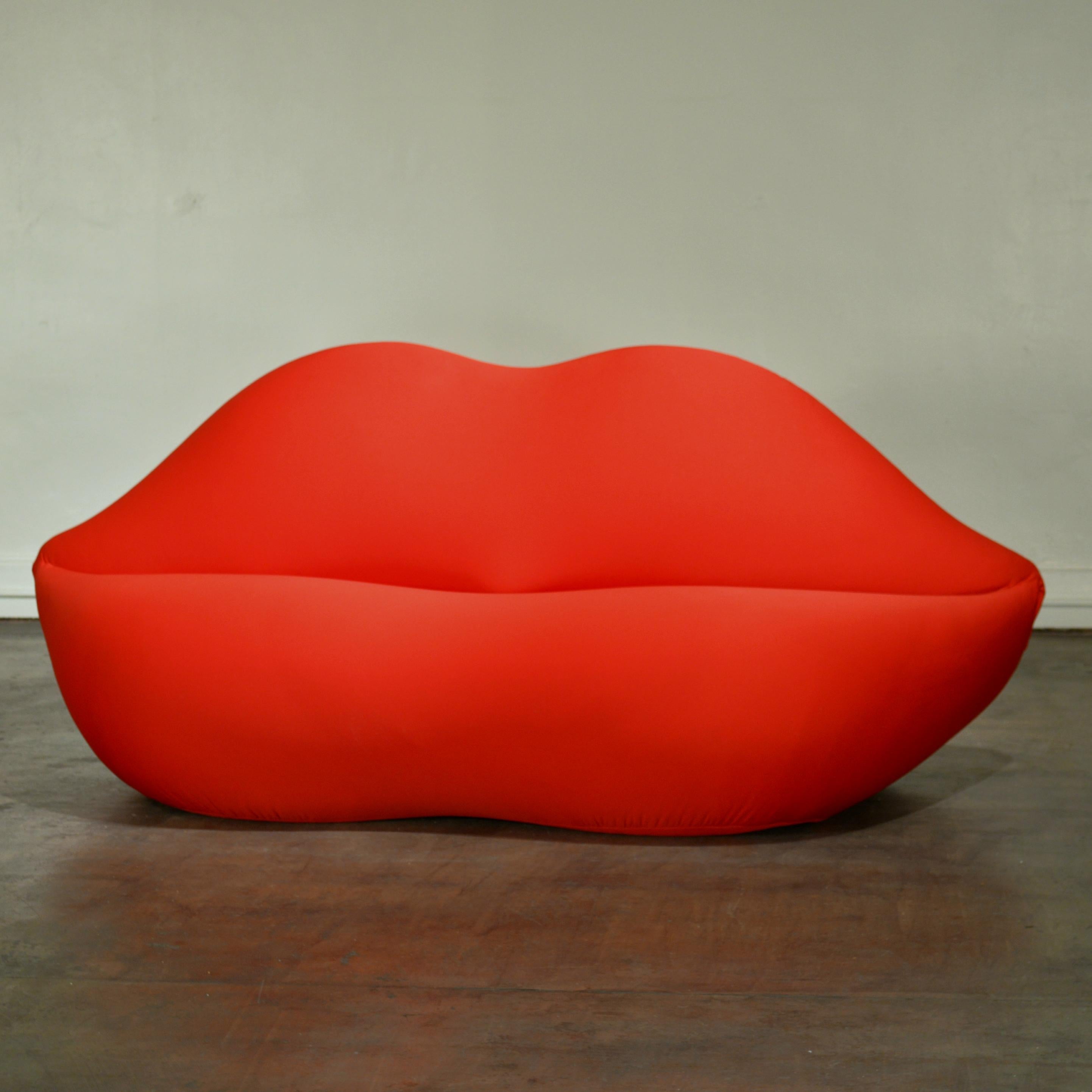 Designed in 1972, as an homage to Salvador Dali's Mae West-inspired sofa, the 