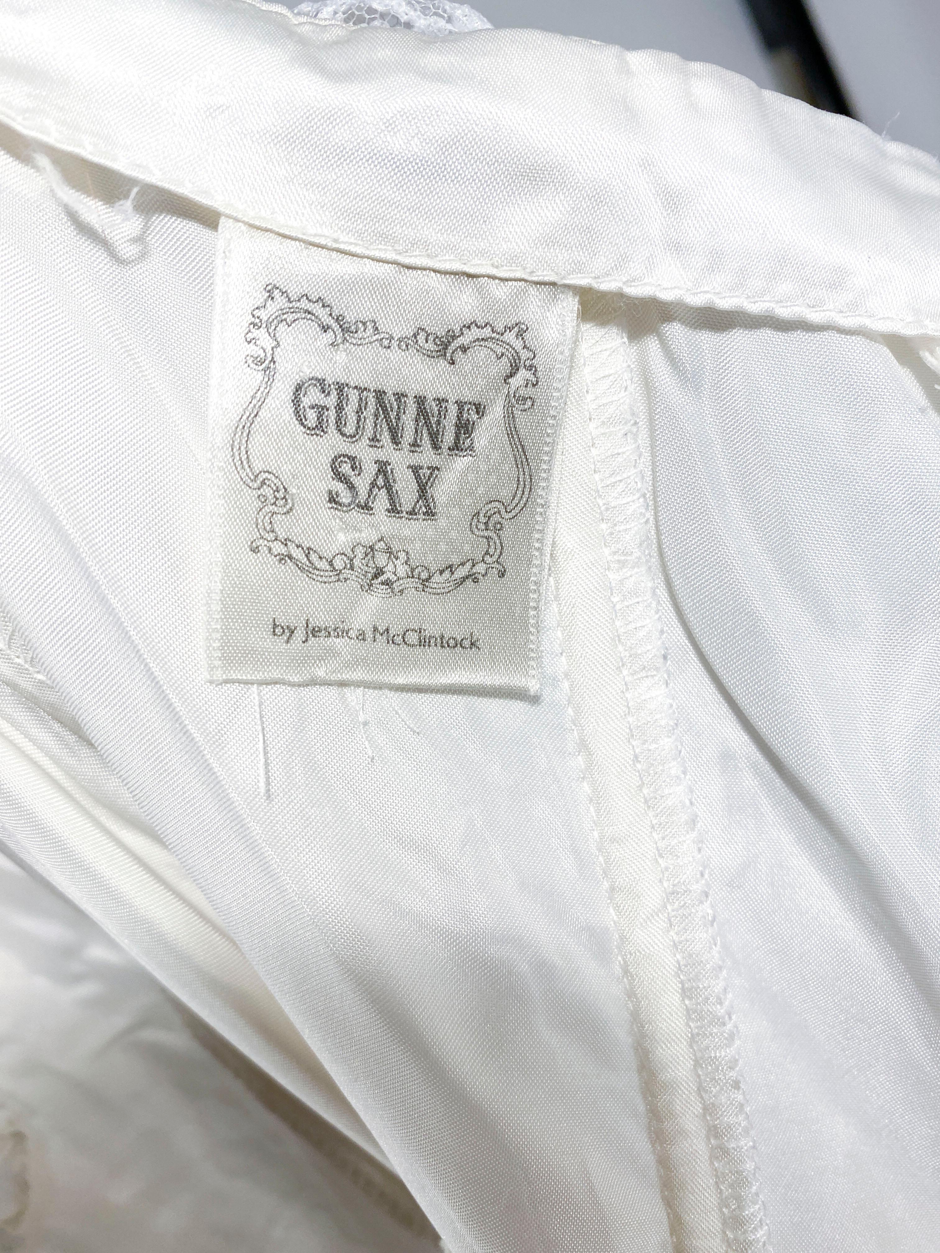 1980s Gunne Sax White Strapless Lace Dress In Good Condition In San Francisco, CA