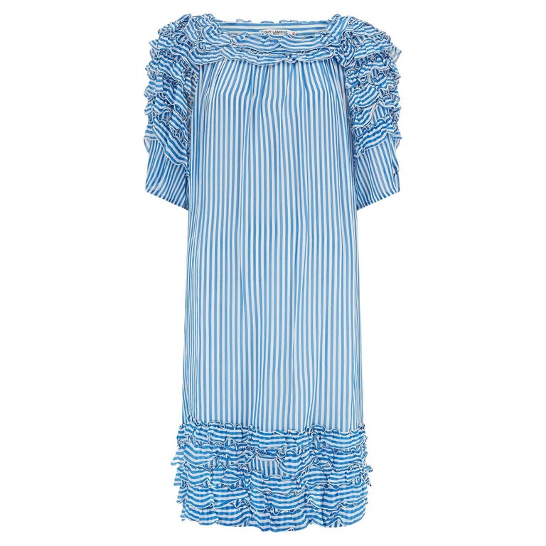 blue linen midi dress Blue Linen Midi Dress - Deep V-Neck, Button-Down Fit 4265