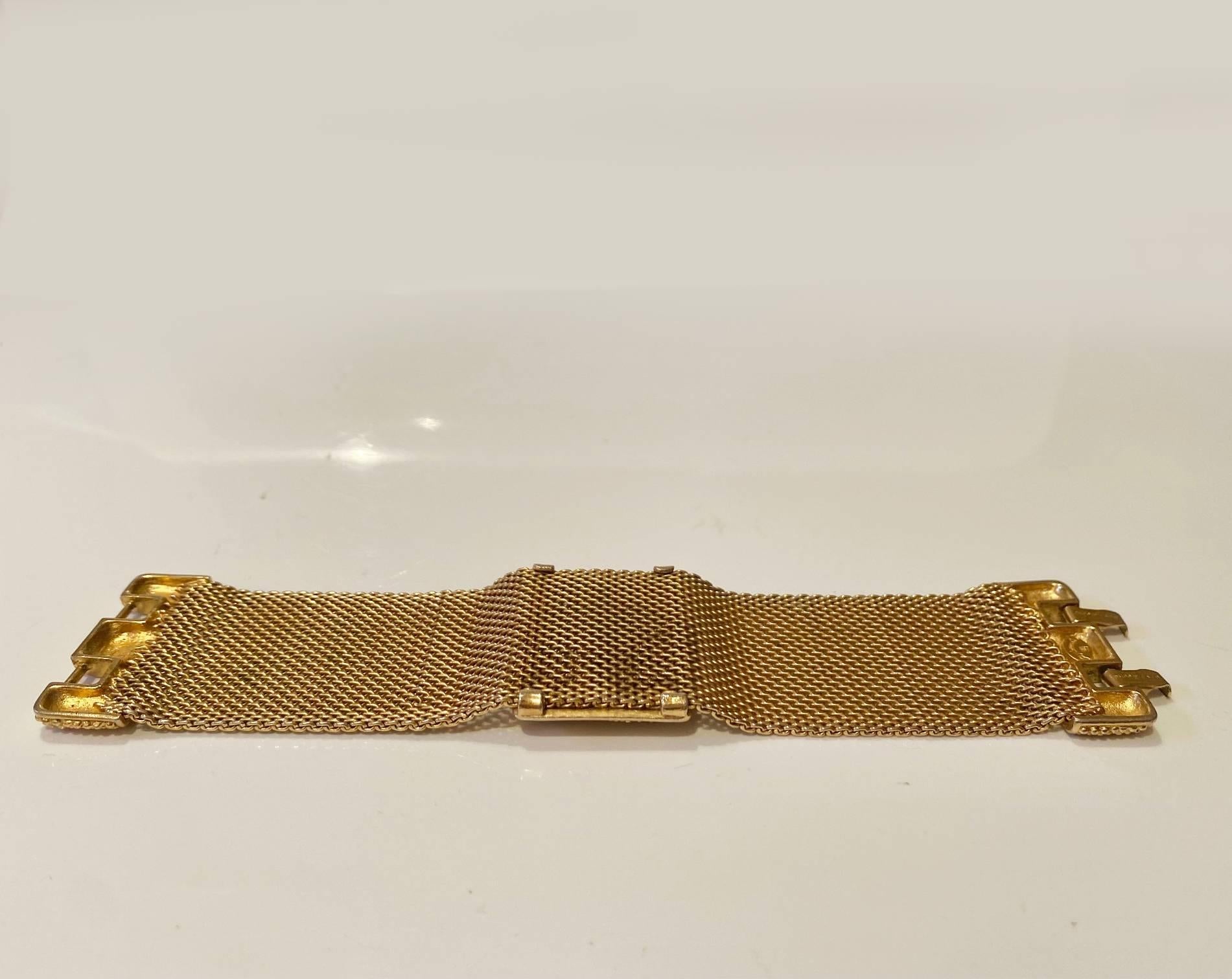 1980s Guy Laroche Gold Plated Mesh Crystal Bangle In Good Condition In London, GB