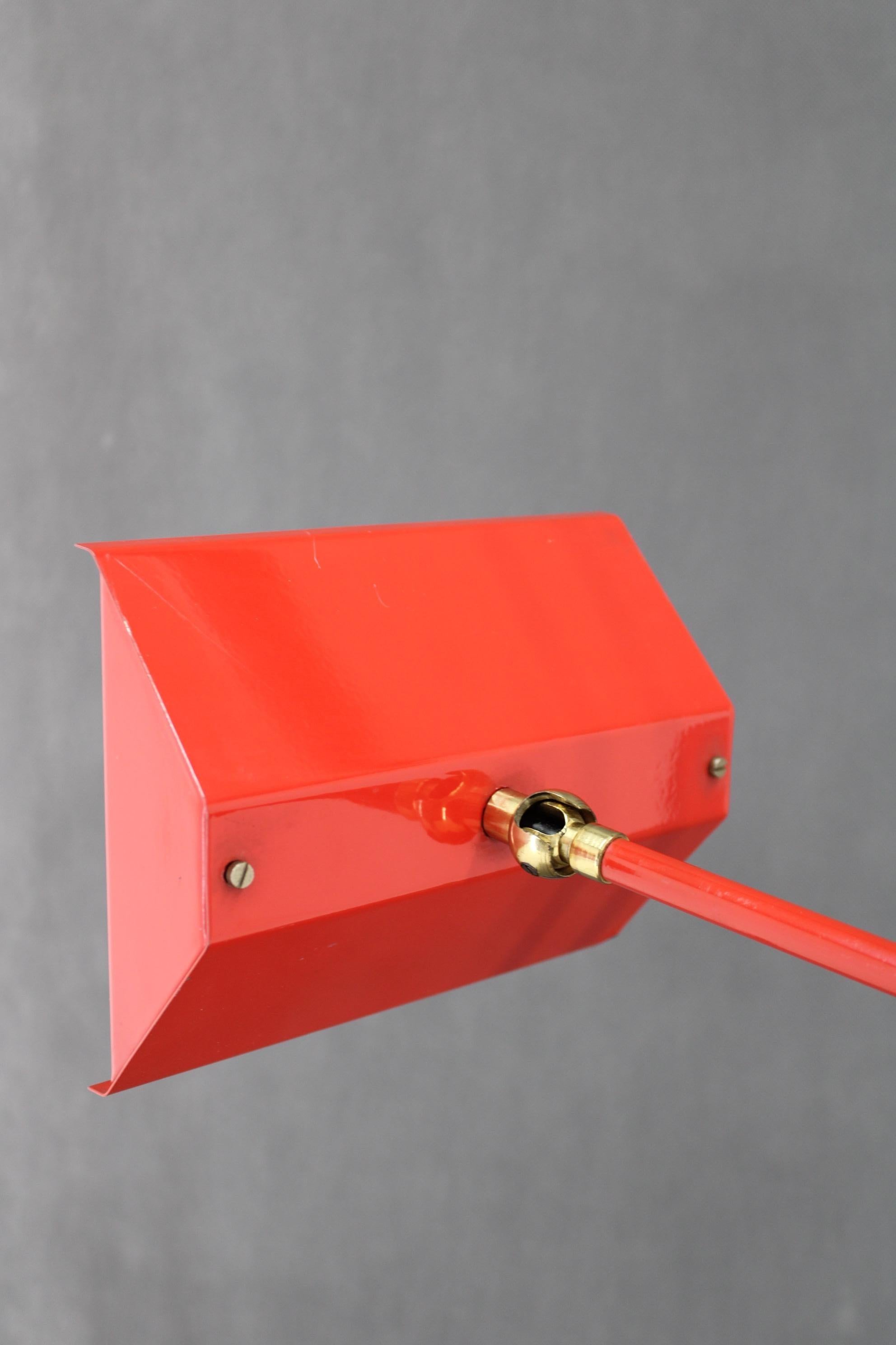 1980s Halogen Red Floor Lamp, Italy For Sale 4