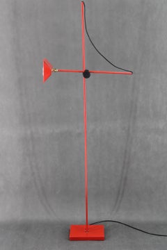 1980s Halogen Red Floor Lamp, Italy
