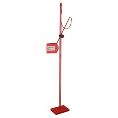 1980s Halogen Red Floor Lamp, Italy