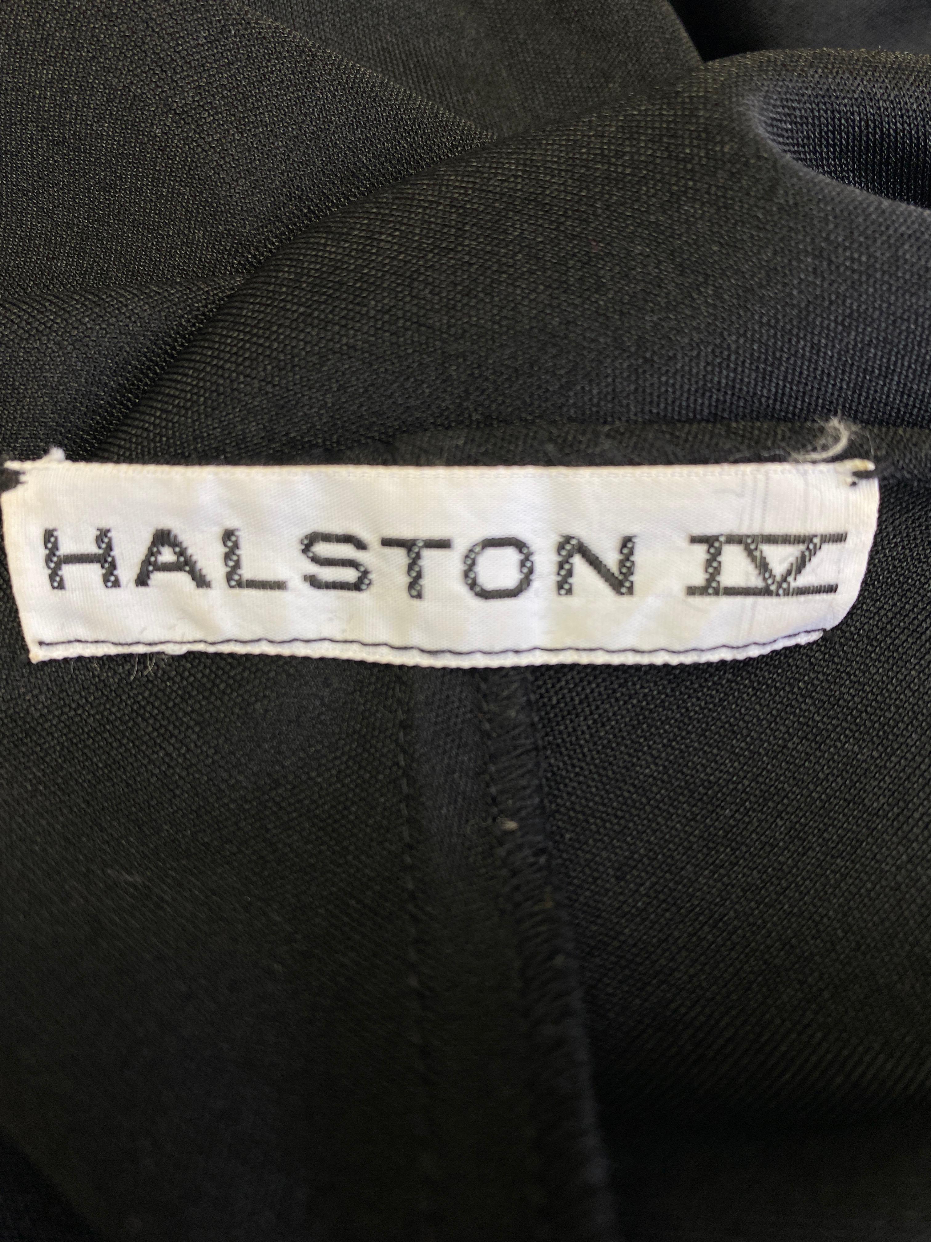 1980s Halston Black Jersey Knit Dolman Sleeved Kaftan 5
